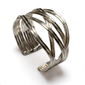 Loose Plait Metal Cuff - Silver Colour - Shopthatapp.ca