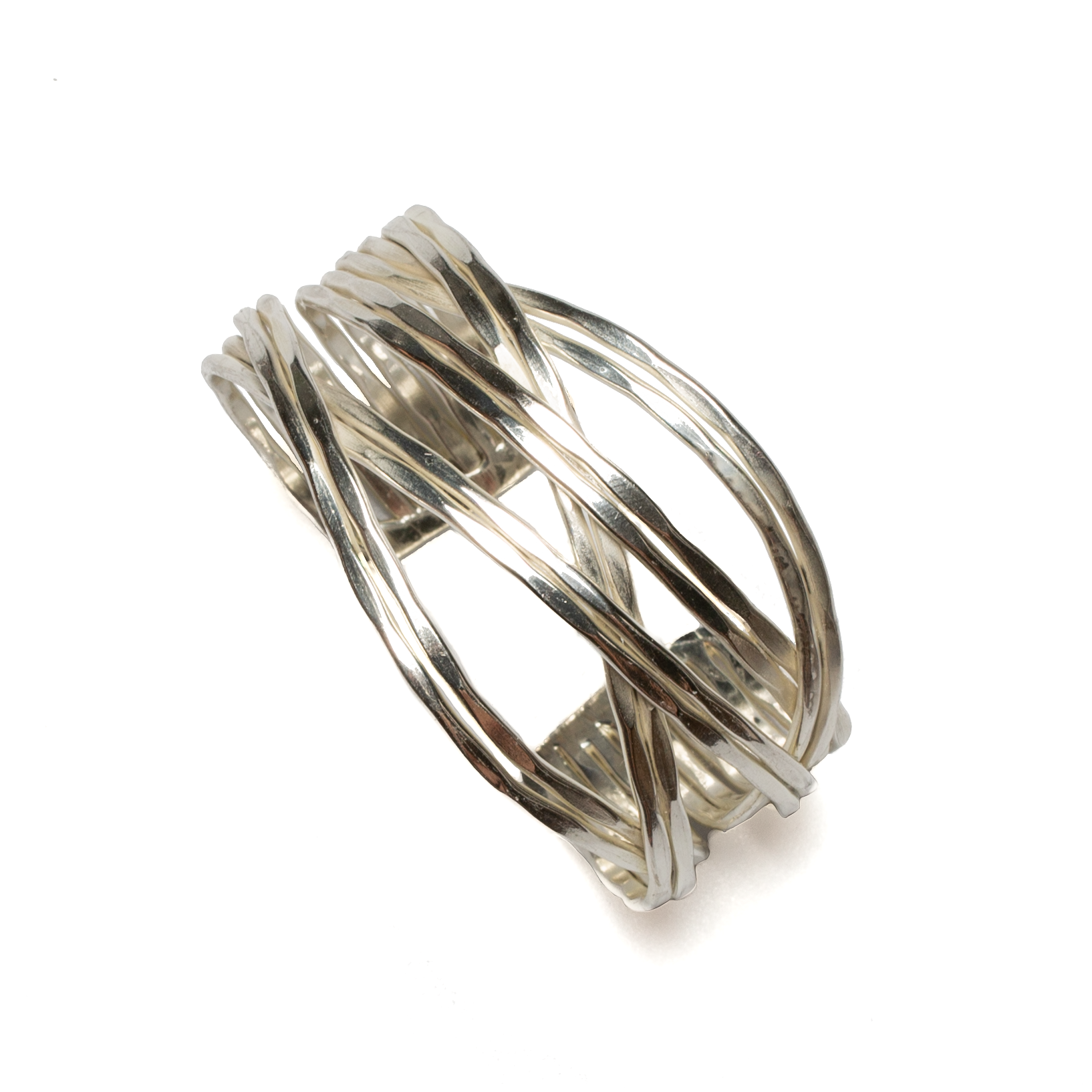 Loose Plait Metal Cuff - Silver Colour - Shopthatapp.ca