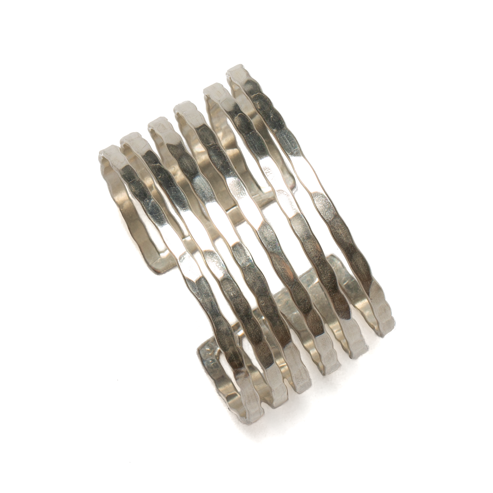 Six Strand Metal Cuff Silver - Elegant Accessory for Any Occasion - Shopthatapp.ca