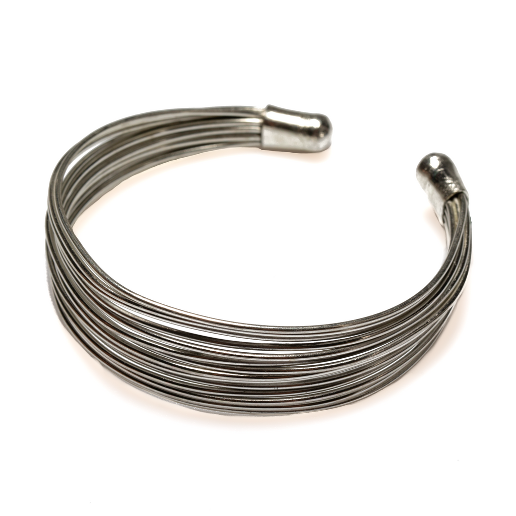Multi Strand Wire Cuff Bracelet in Silver Colour - Shopthatapp.ca