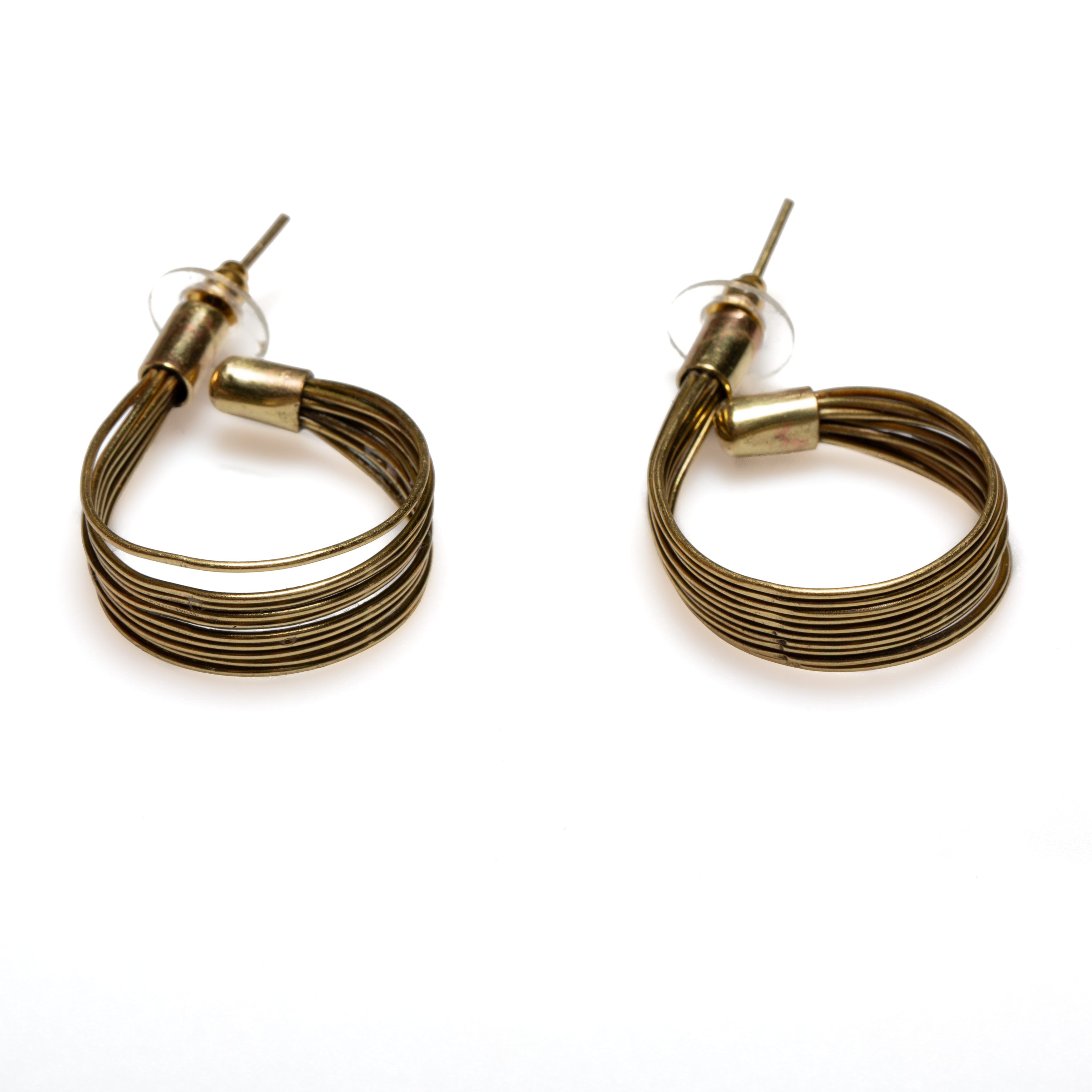 Wire Loop Metal Earrings Gold Colour - Stylish and Elegant Statement Jewelry - Shopthatapp.ca
