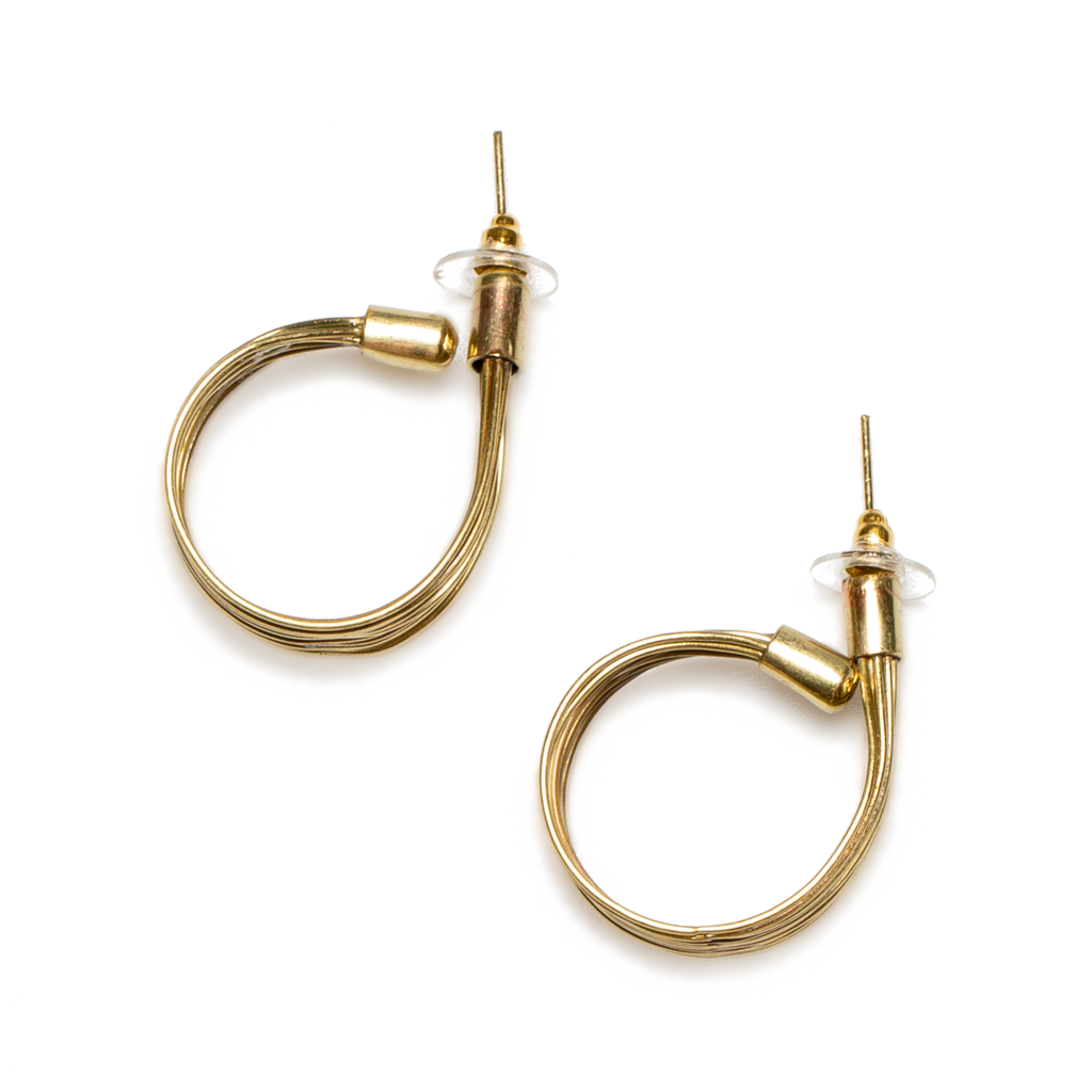 Wire Loop Metal Earrings Gold Colour - Stylish and Elegant Statement Jewelry - Shopthatapp.ca