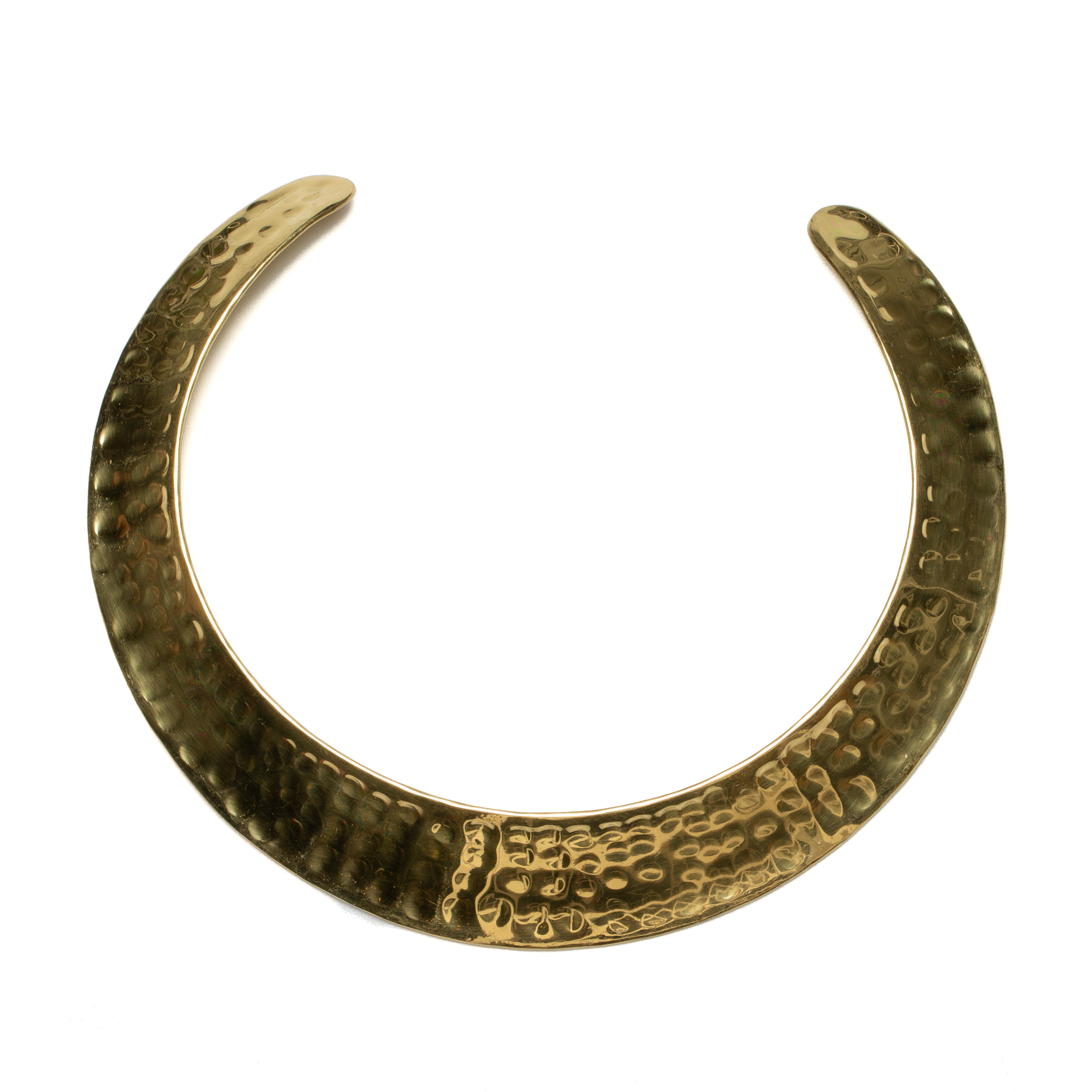 Beaten Metal Collar Necklace - Gold Colour - Shopthatapp.ca
