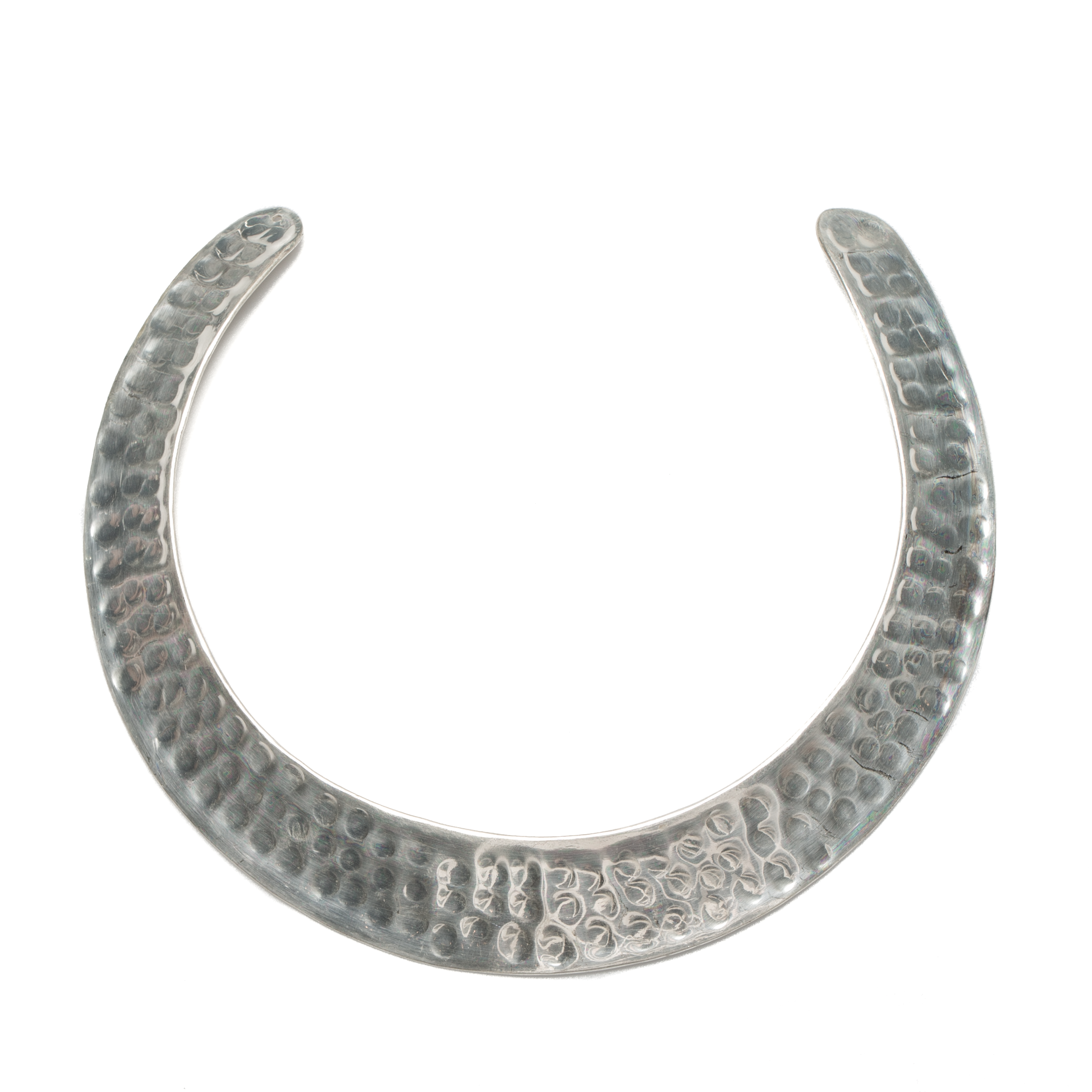 Beaten Metal Collar Necklace - Silver Colour - Shopthatapp.ca