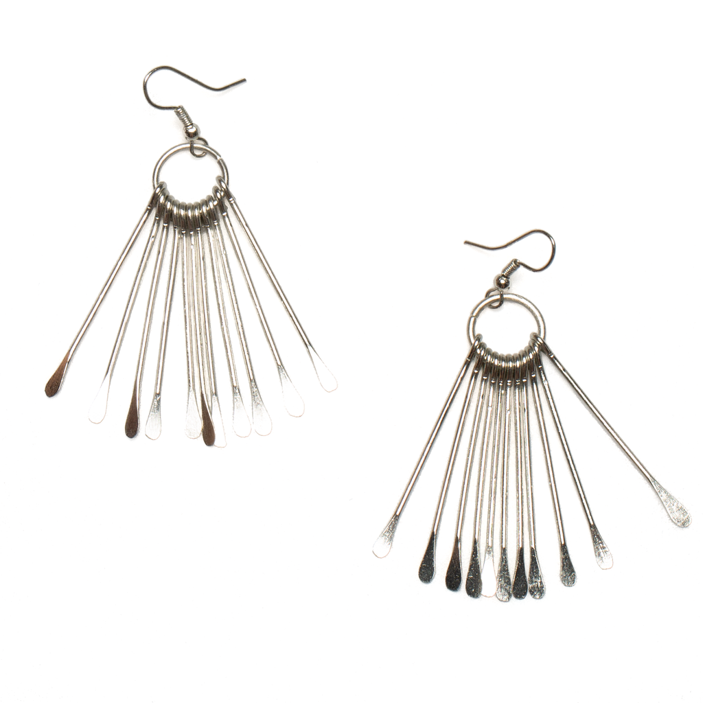 Metal Matchstick Earrings - Silver Colour - Shopthatapp.ca