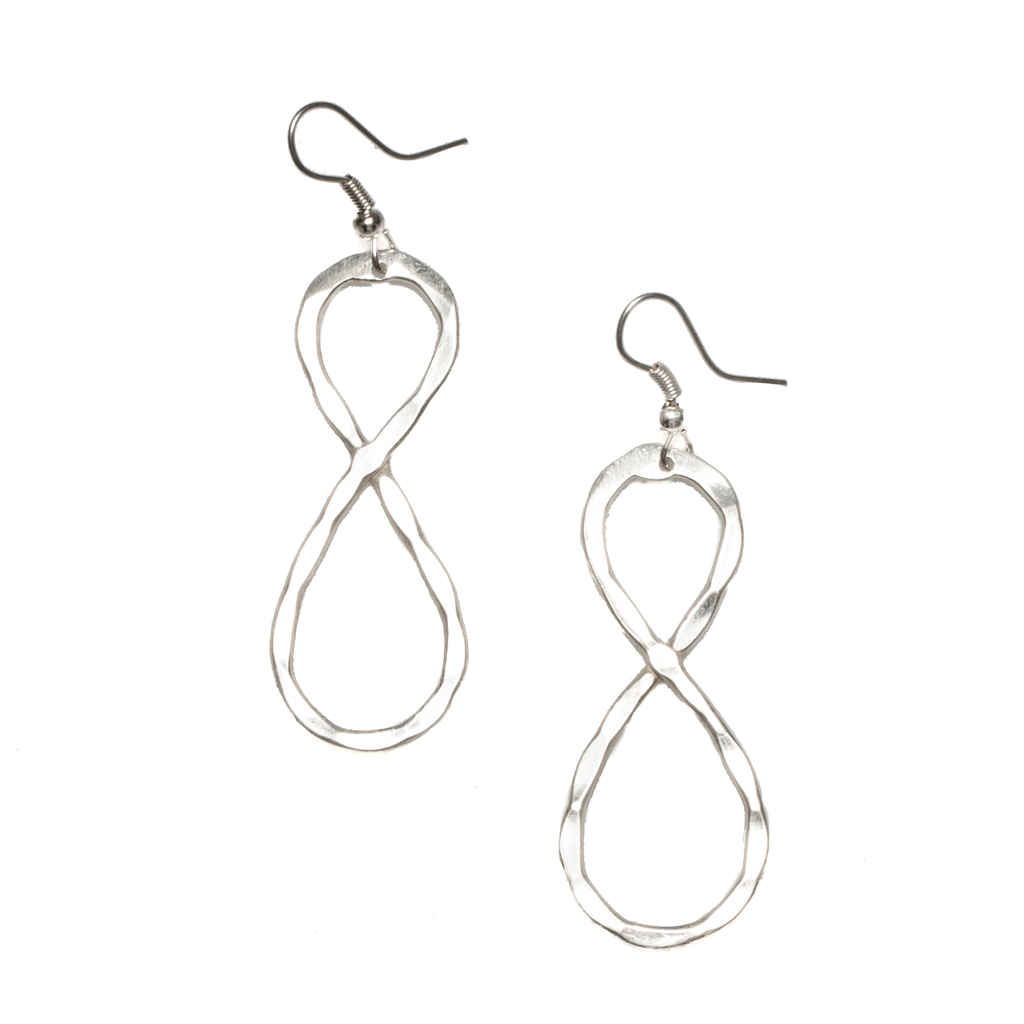 Twisted Loop Silver Earrings - Elegant Metal Design in Silver Colour - Shopthatapp.ca