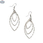 Silver triple oval metal earrings by Suzie Blue Canada featuring elegant silver jewelry design with a polished finish.