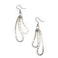 Double Teardrop Earrings Silver - Elegant Metal Design - Shopthatapp.ca