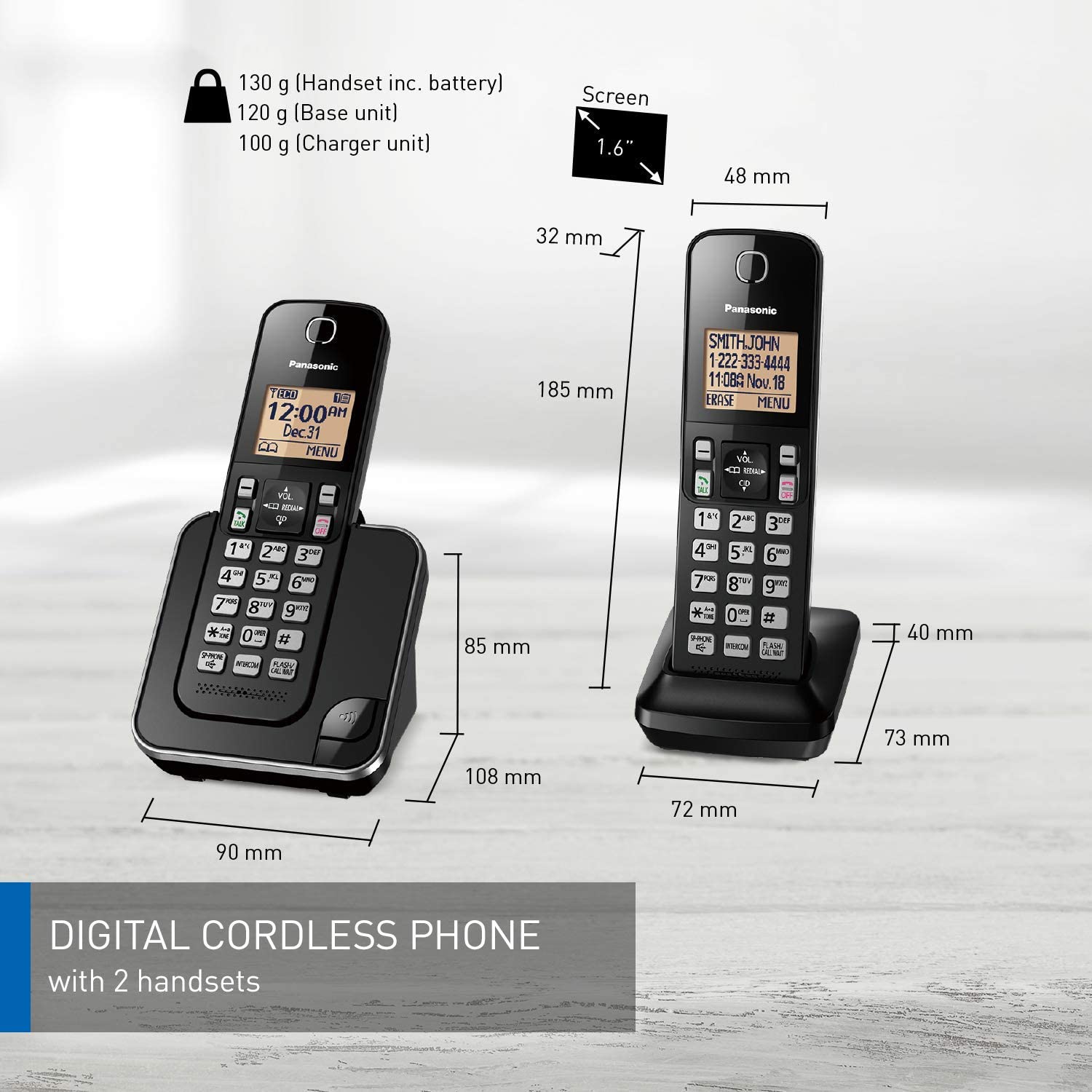 PANASONIC 2 Handset Cordless Phone - Refurbished with Home Essentials warranty -  KX-TGC382 - Shopthatapp.ca