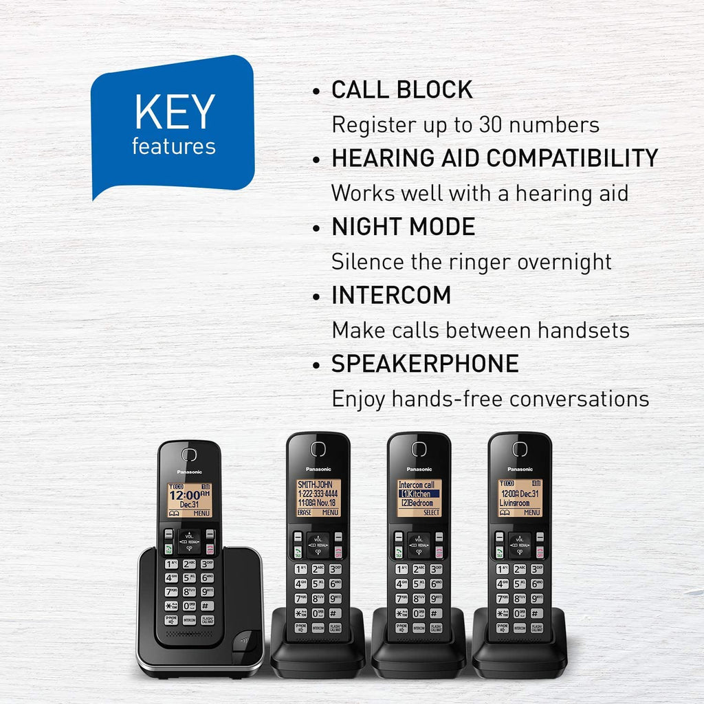 PANASONIC 4-Handset Phone - Refurbished with Home Essentials warranty -  KXTGC384 - Shopthatapp.ca