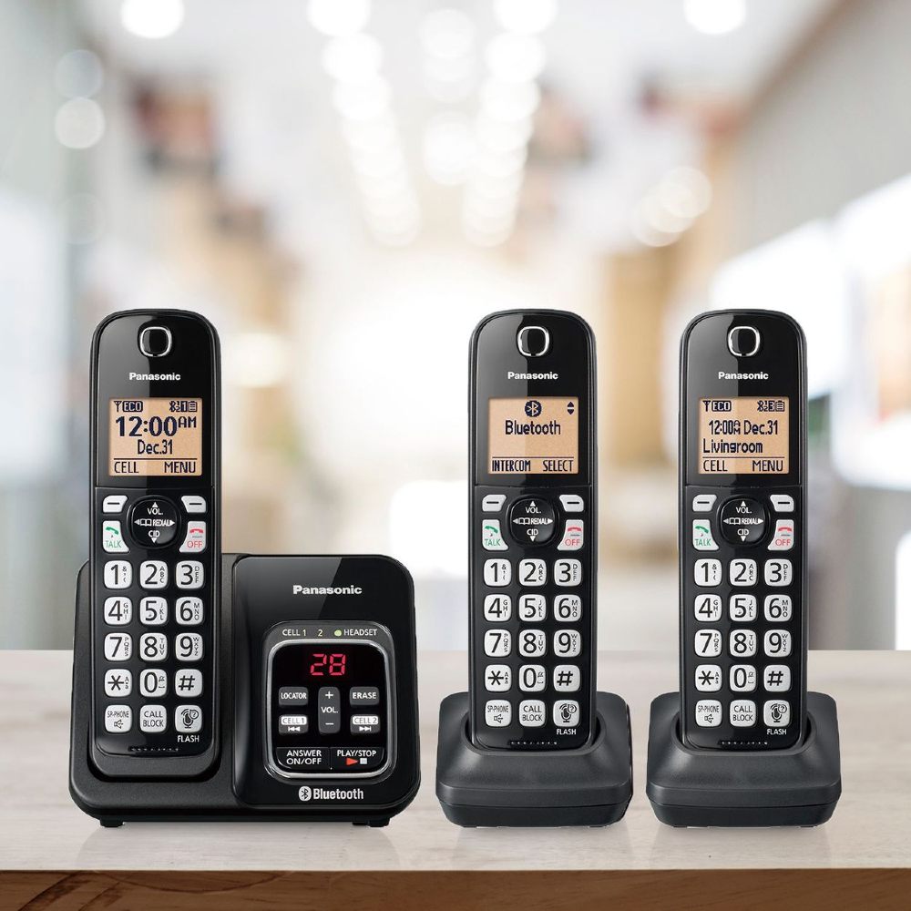 PANASONIC 3-Handset DECT Cordless Phone with Answering System -  Refurbished with Home Essentials warranty - KXTG273C - Shopthatapp.ca