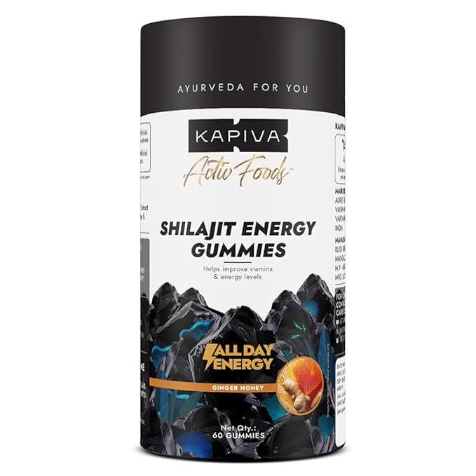 Kapiva Himalayan Shilajit Gummies | 225mg Shilajit/Gummy | Ginger Honey Flavour | NABL-Certified Gummy | Boosts Energy Levels, Endurance & Stamina | No Added Sugar | Gelatin Free - Shopthatapp.ca