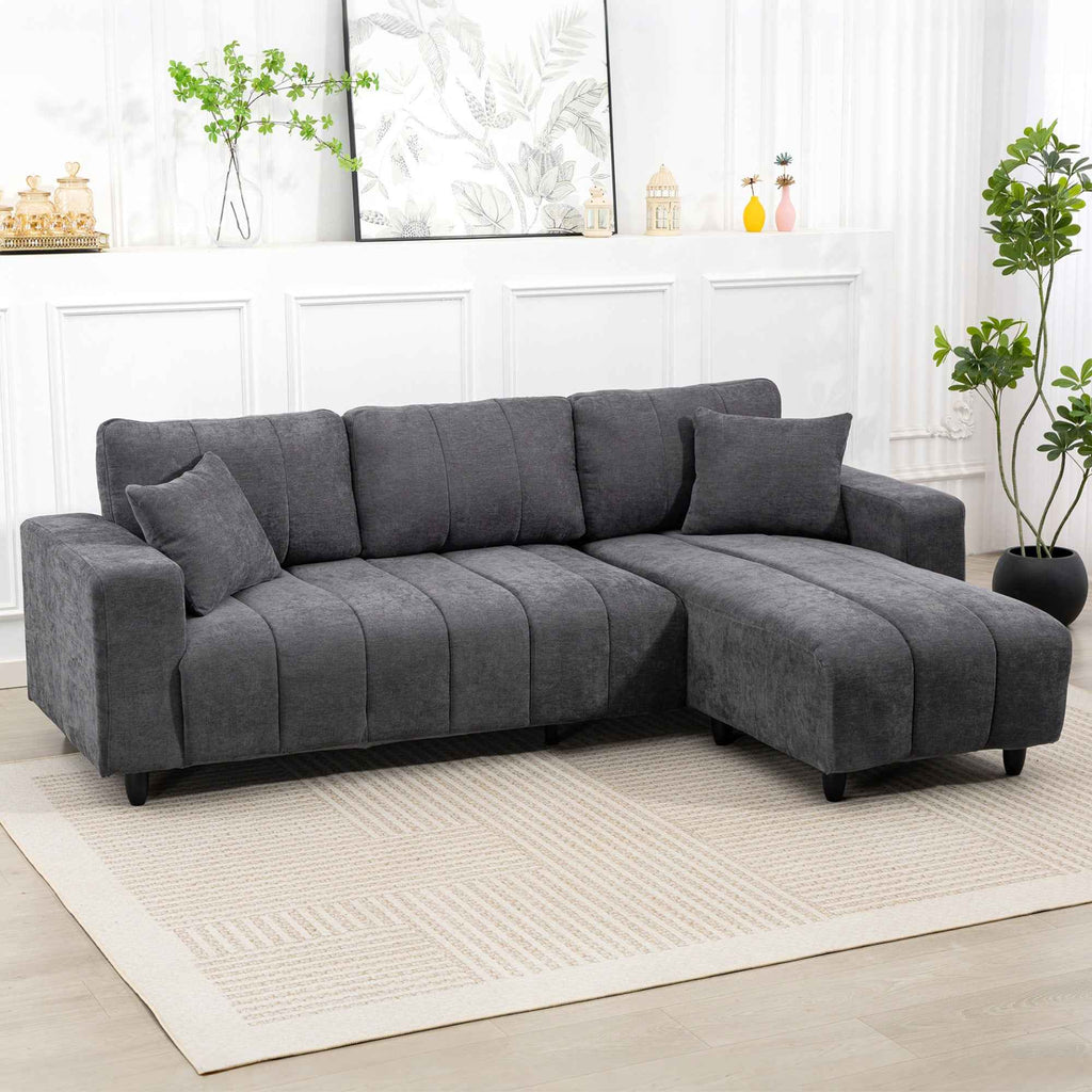Wilshere Reversible Sectional with Changeable Chaise-Grey