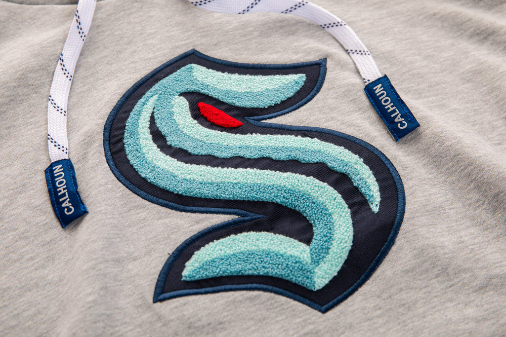 Seattle Kraken "Muskoka Style" Premium Chenille Woven Logo Hoodie - Shopthatapp.ca