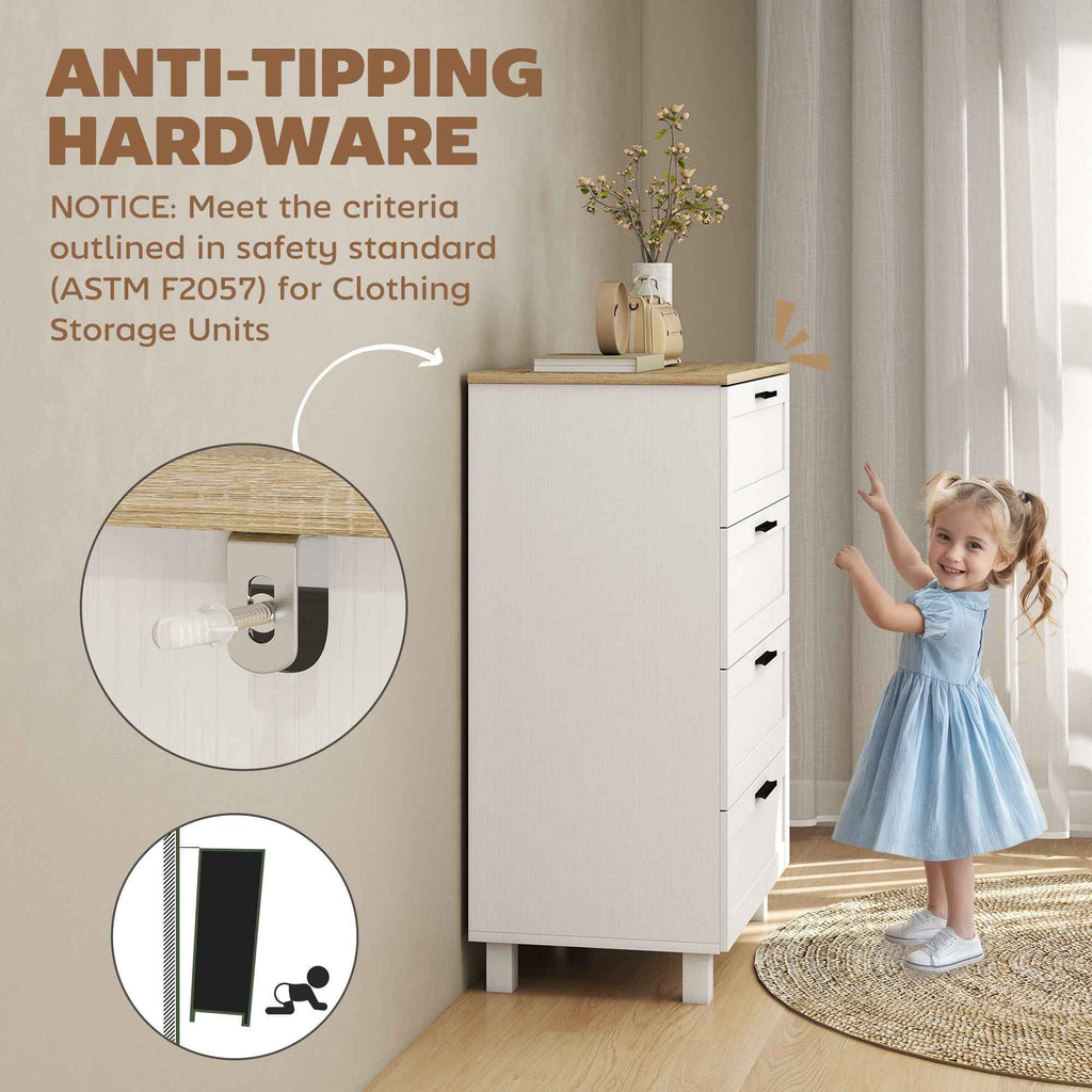 Taylor Chest with 4 Drawers for Bedroom-White