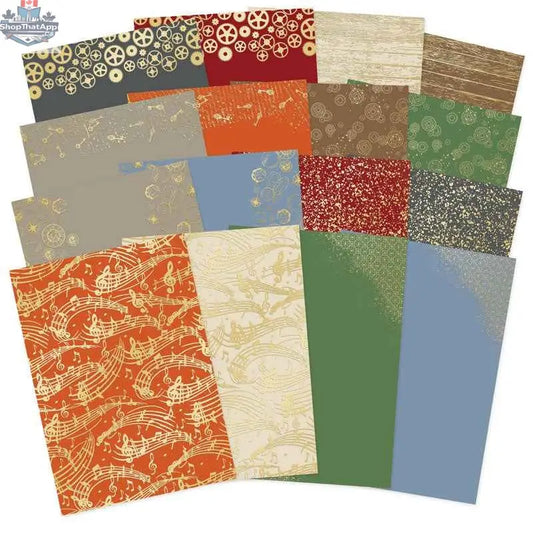 Luxury foiled specialty cardstock from Clockwork Curiosities by Ecstasy Crafts, featuring intricate metallic foil detailing and rich textures.
