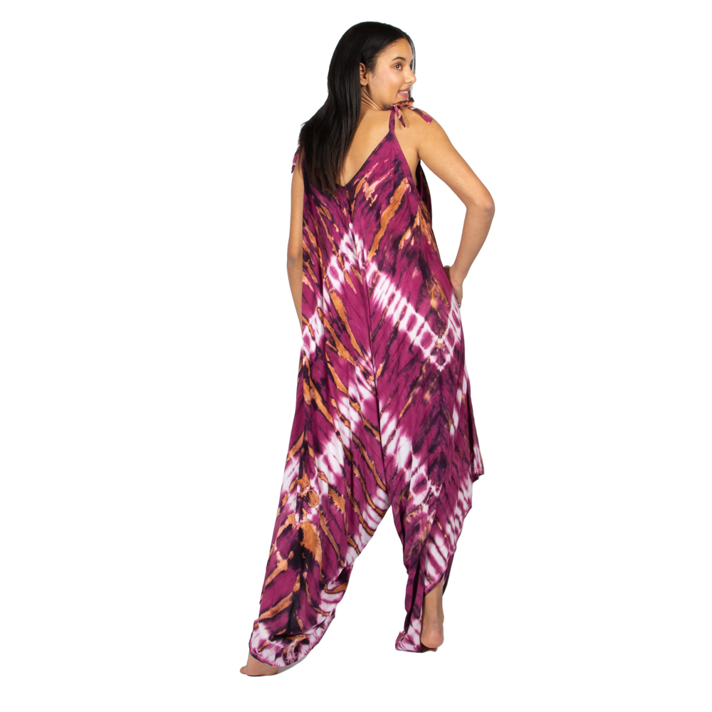 Purple Tie Dye Romper - Hippie Style Chic for Summer Fun - Shopthatapp.ca