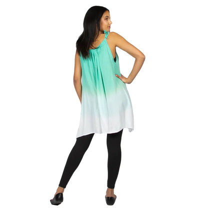 Mint ombre tank top by Suzie Blue Canada featuring a sleeveless design and soft gradient color for a stylish casual look.
