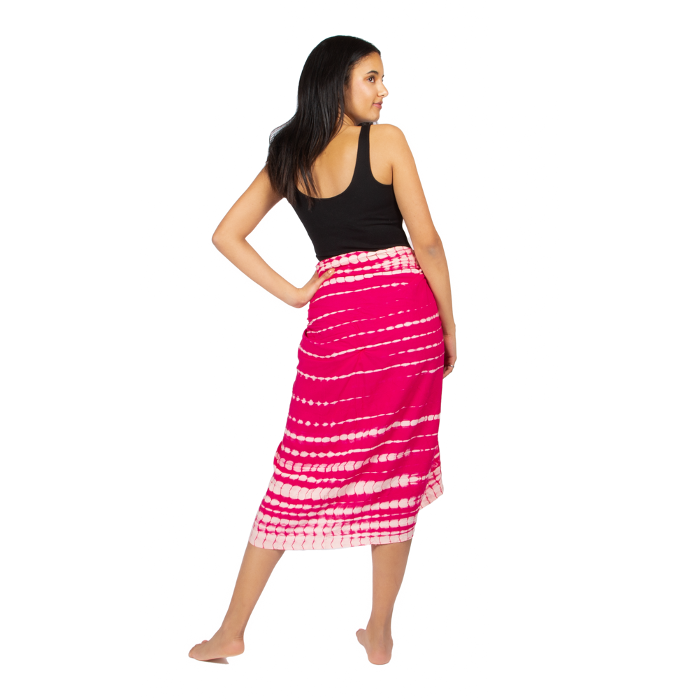 Pink and White Tie Dye Sarong for Beach and Pool Fashion - Shopthatapp.ca