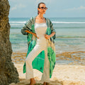 Tie Dye Kimono Turquoise Grey - Stylish Long Kimono for Fashionable Outfits - Shopthatapp.ca