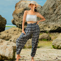Leaf Print Bali Pants - Black & White - Shopthatapp.ca