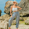 Leaf Print Bali Pants - Grey & White - Shopthatapp.ca
