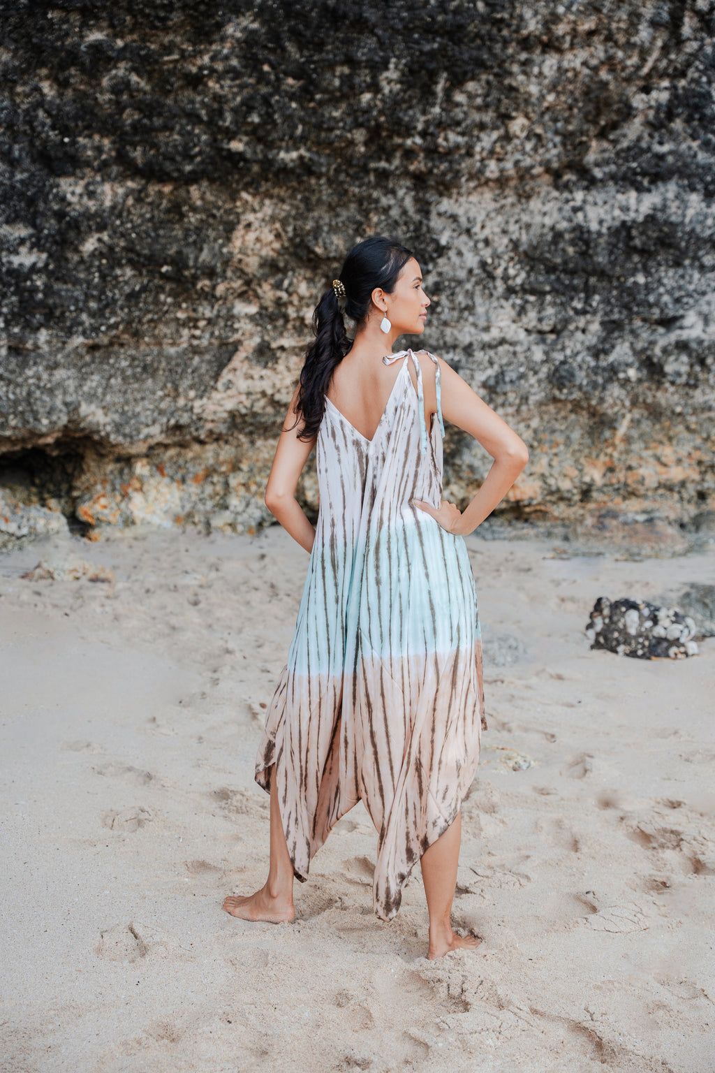 Tie Dye Lapis Ombre Romper - Mint & Brown - Shopthatapp.ca