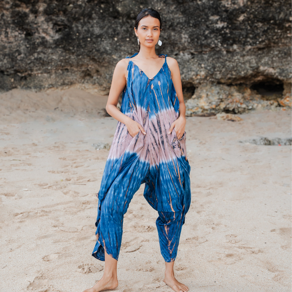 Tie Dye Ombre Romper in Blue & Pink - Stylish Summer Fashion - Shopthatapp.ca