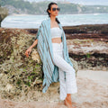 Simple Bone Tie Dye Kimono - Mint - Shopthatapp.ca