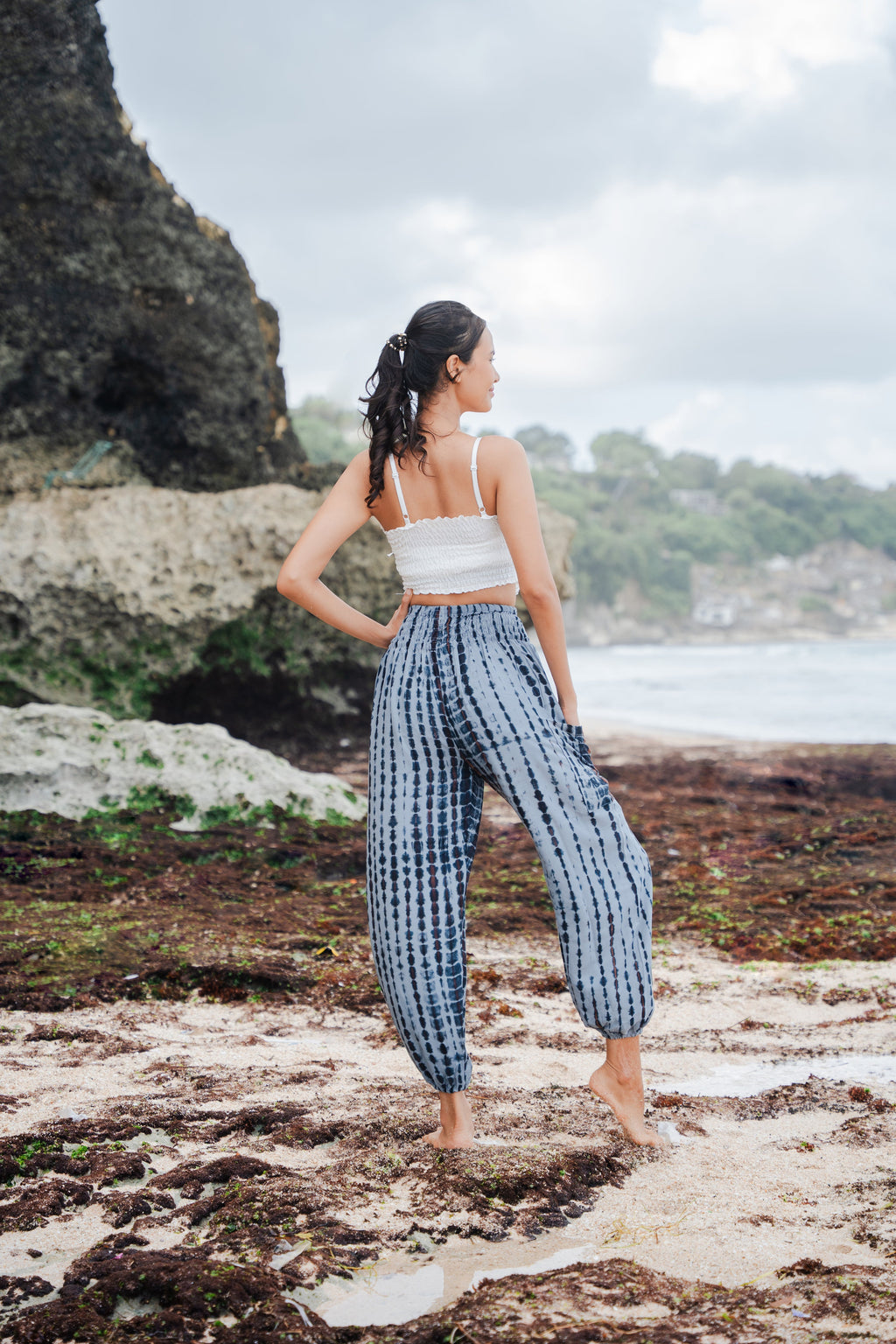 Simple Bone Tie Dye Bali Pants - Grey - Shopthatapp.ca