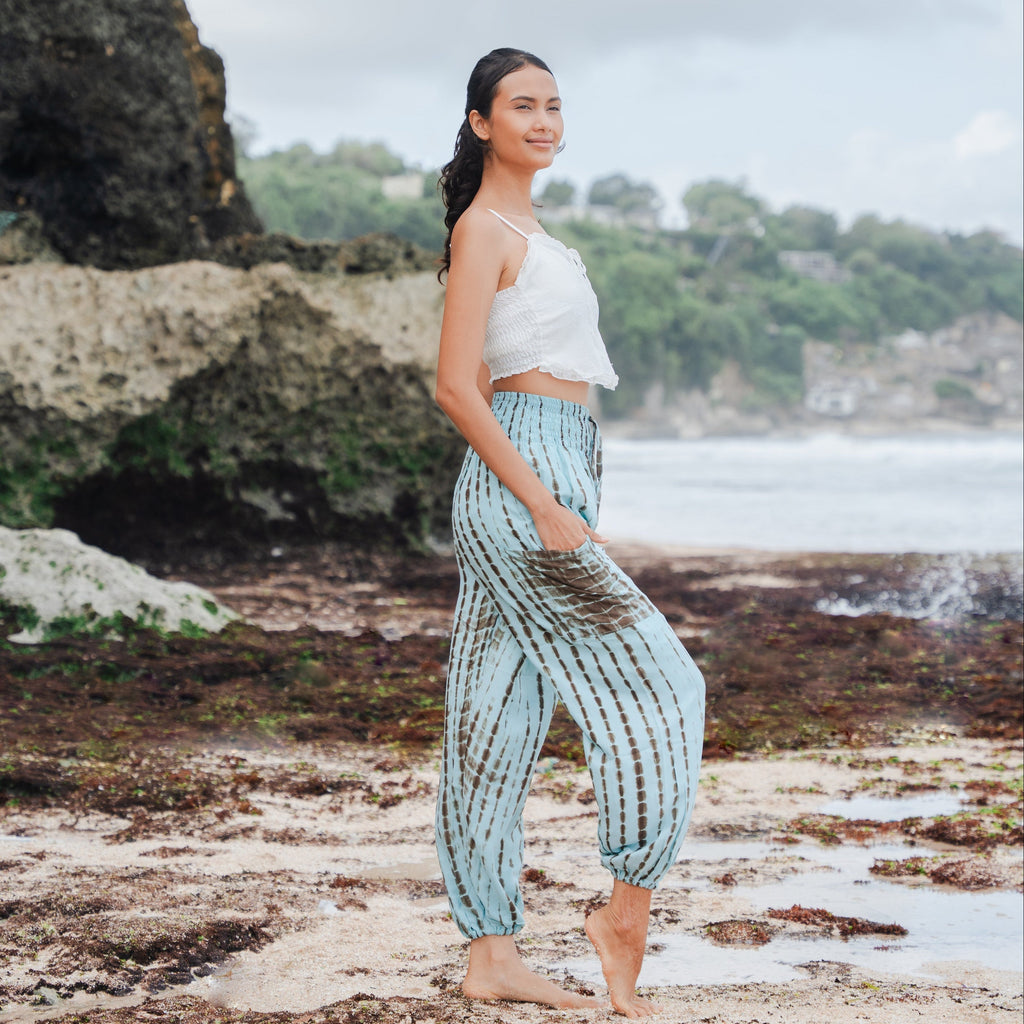 Simple Bone Tie Dye Bali Pants - Mint - Shopthatapp.ca