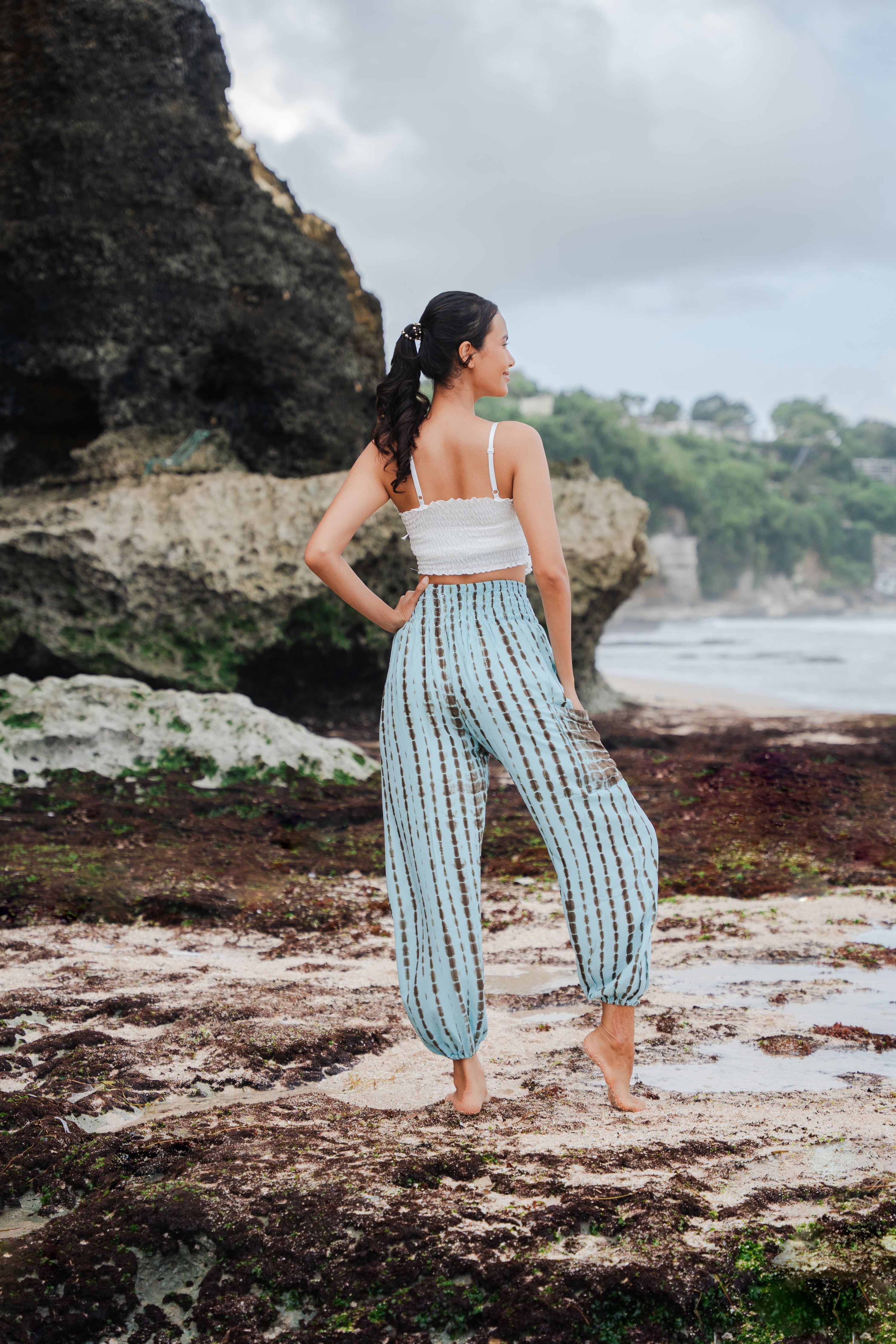 Simple Bone Tie Dye Bali Pants - Mint - Shopthatapp.ca