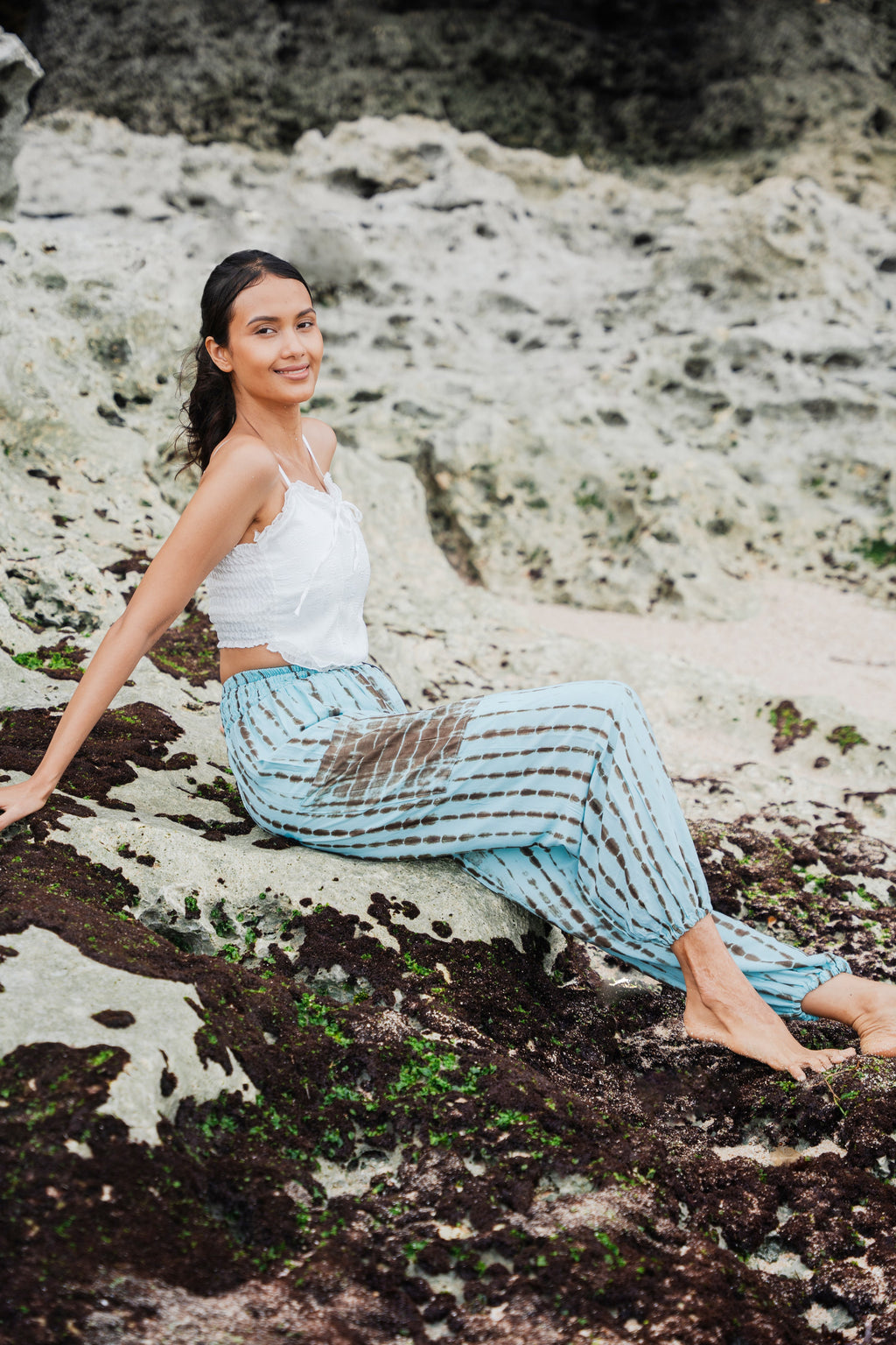 Simple Bone Tie Dye Bali Pants - Mint - Shopthatapp.ca