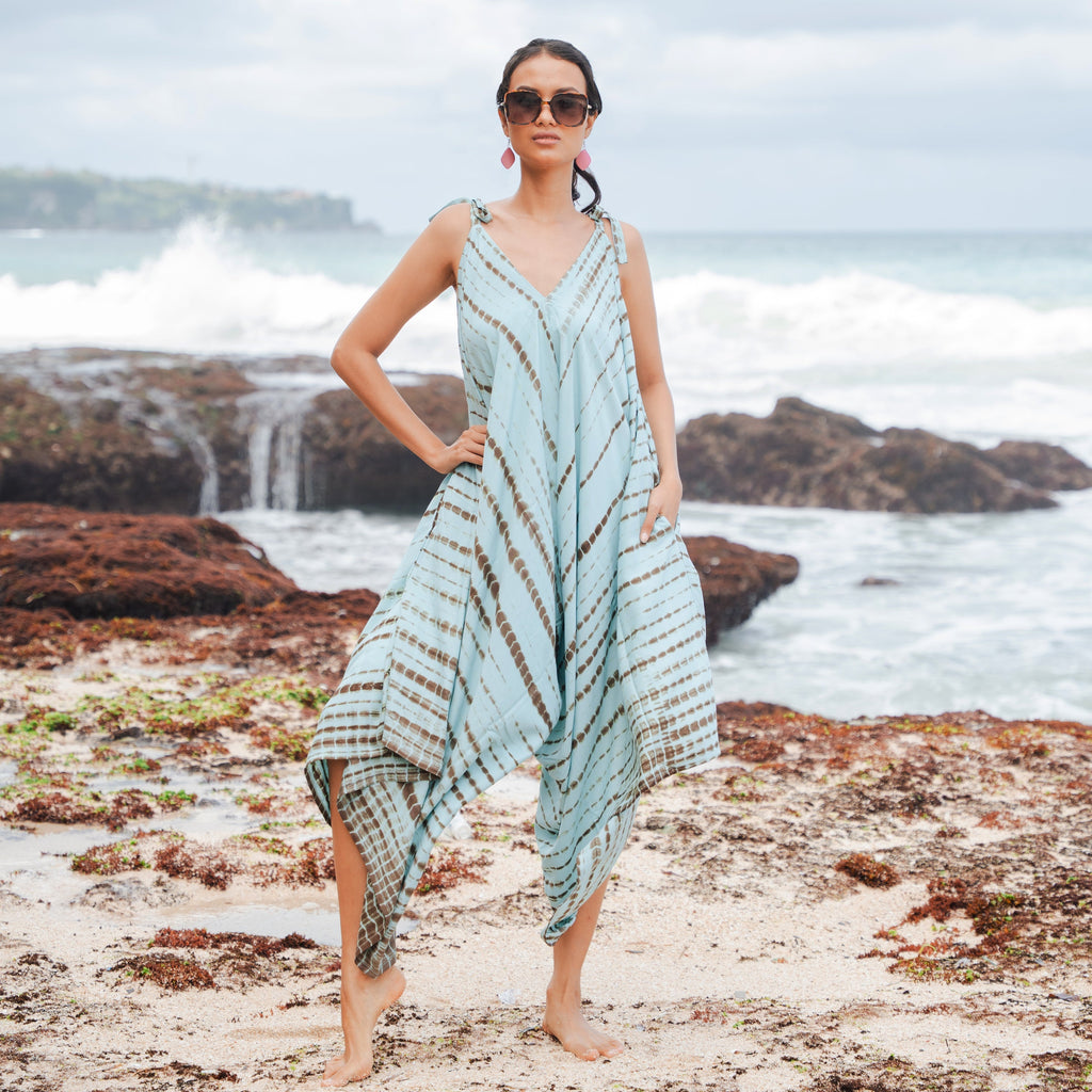 Simple Bone Tie Dye Romper - Mint - Shopthatapp.ca