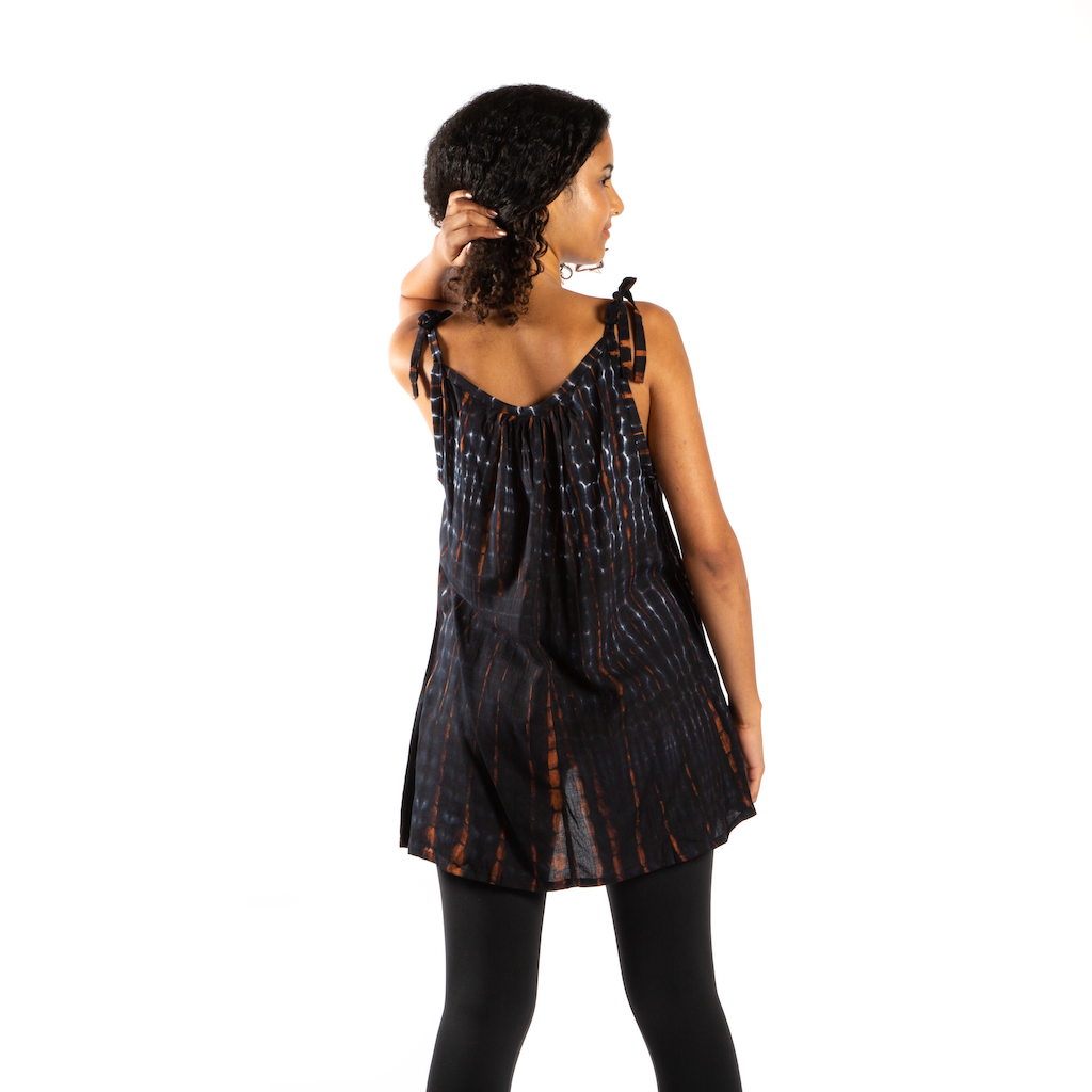 Tie-Dye Tank Top with Bone Motif Design - Shopthatapp.ca
