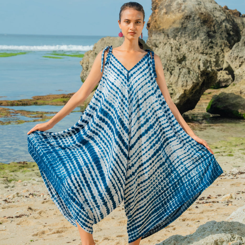 Bone Tie Dye Romper - Navy & White - Shopthatapp.ca