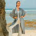 Bone Tie Dye Kimono - Grey & White - Shopthatapp.ca