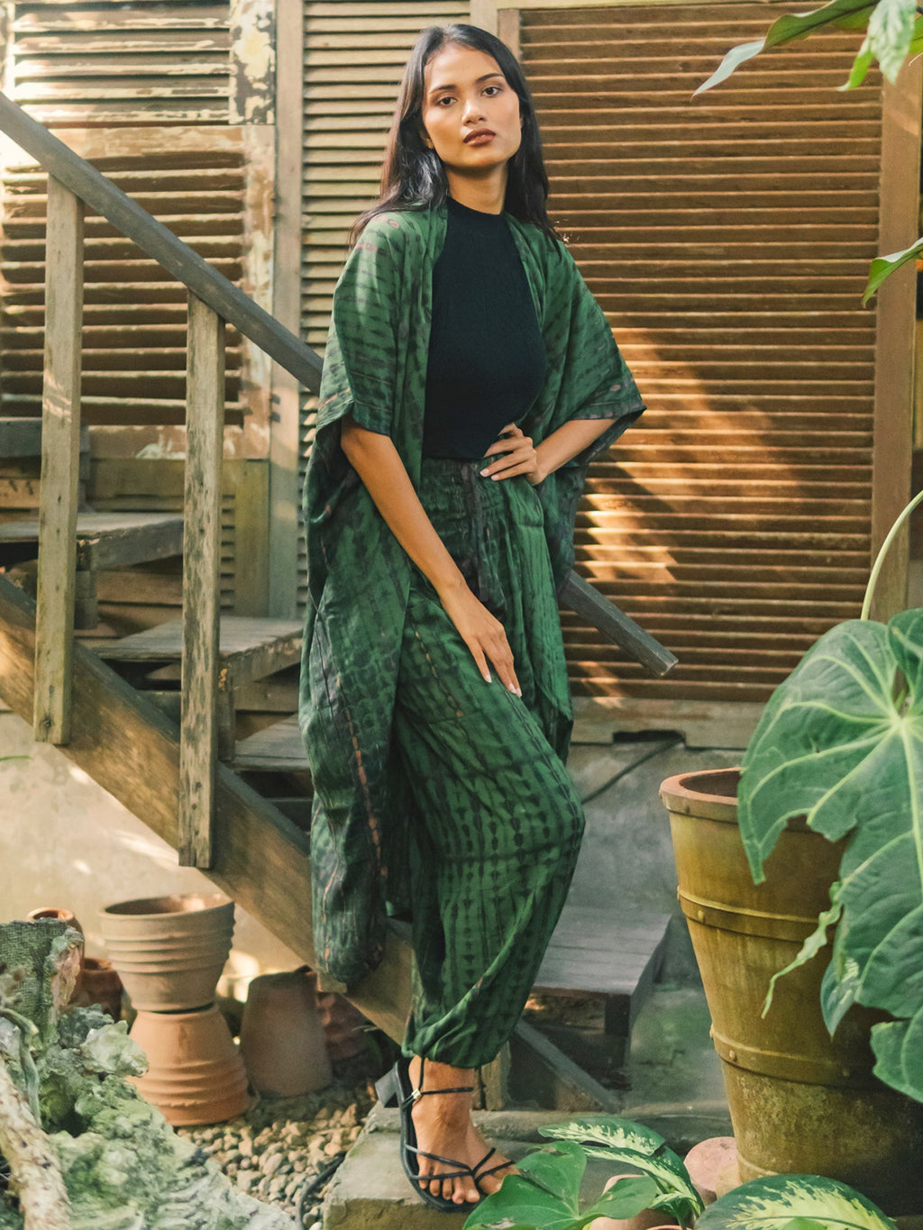 Bone Tie Dye Bali Pants - Green - Shopthatapp.ca