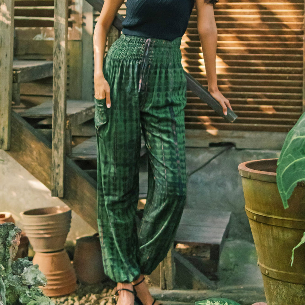 Bone Tie Dye Bali Pants - Green - Shopthatapp.ca
