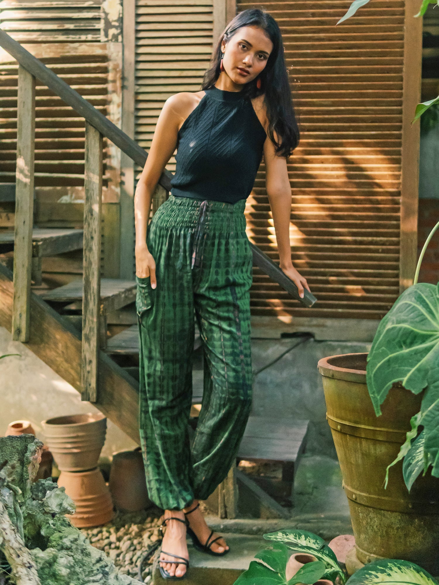 Bone Tie Dye Bali Pants - Green - Shopthatapp.ca