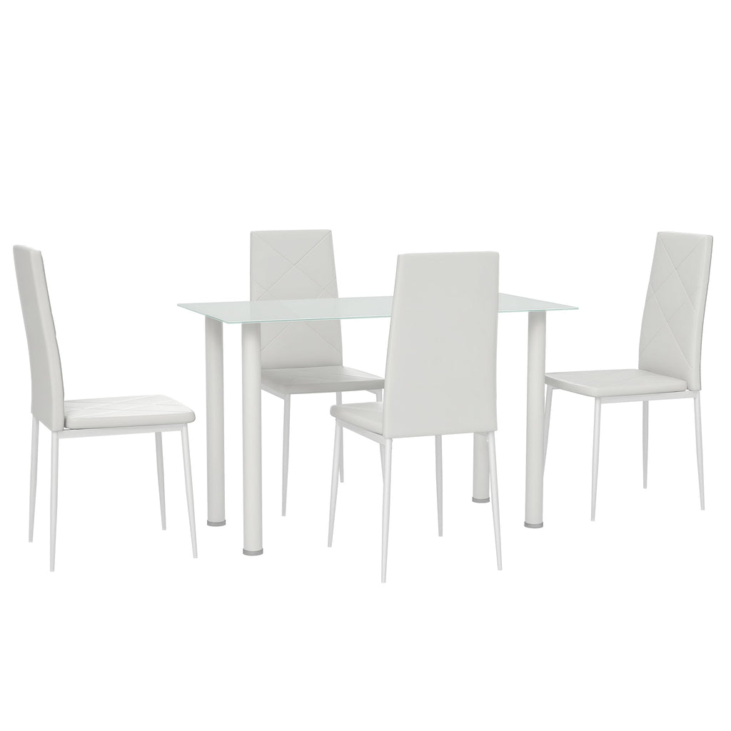 Adam Modern Space-Saving Dining Set for 4-White - Shopthatapp.ca