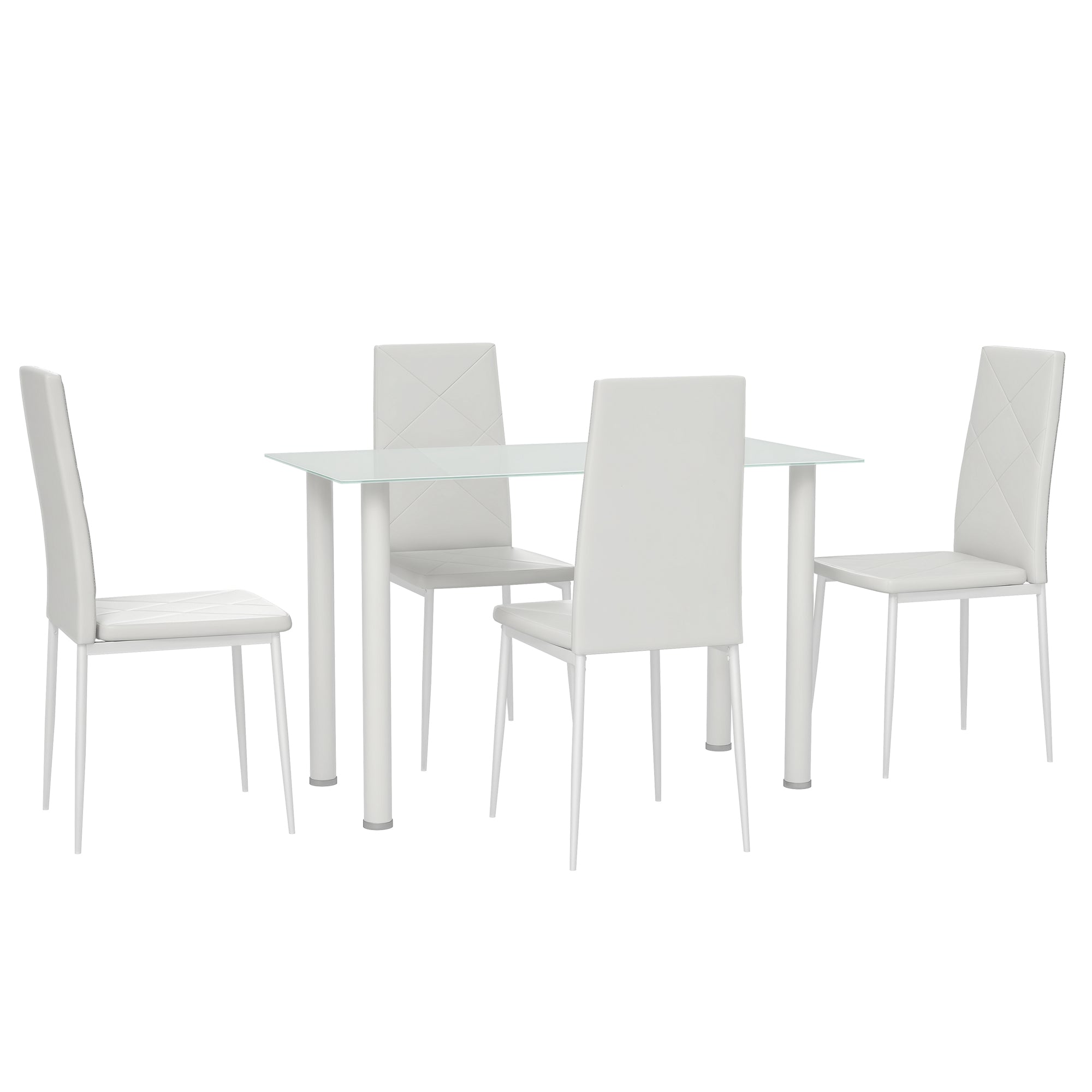 Adam Modern Space-Saving Dining Set for 4-White - Shopthatapp.ca