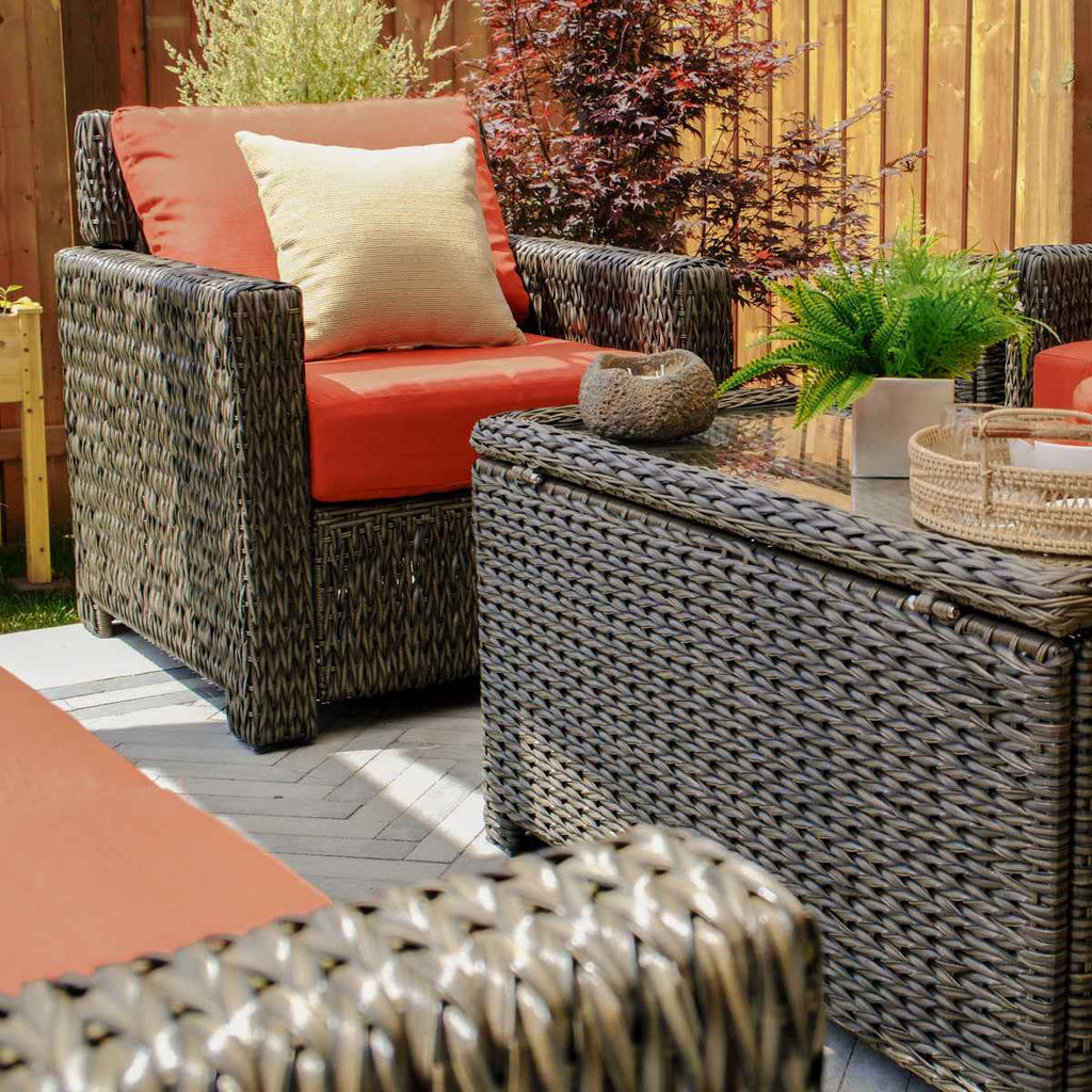 Laguna Point 5-Piece Wicker Outdoor Conversational Loveseat Set