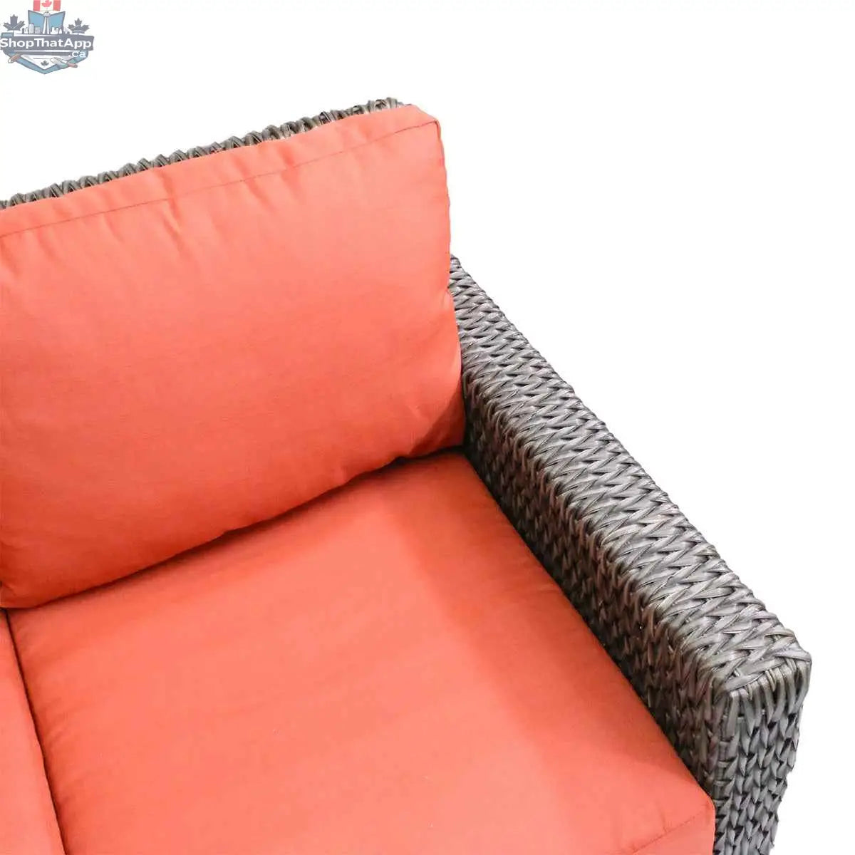 Krikacy Laguna Point outdoor wicker sectional set with six pieces and a coffee table, brown weather-resistant patio furniture.