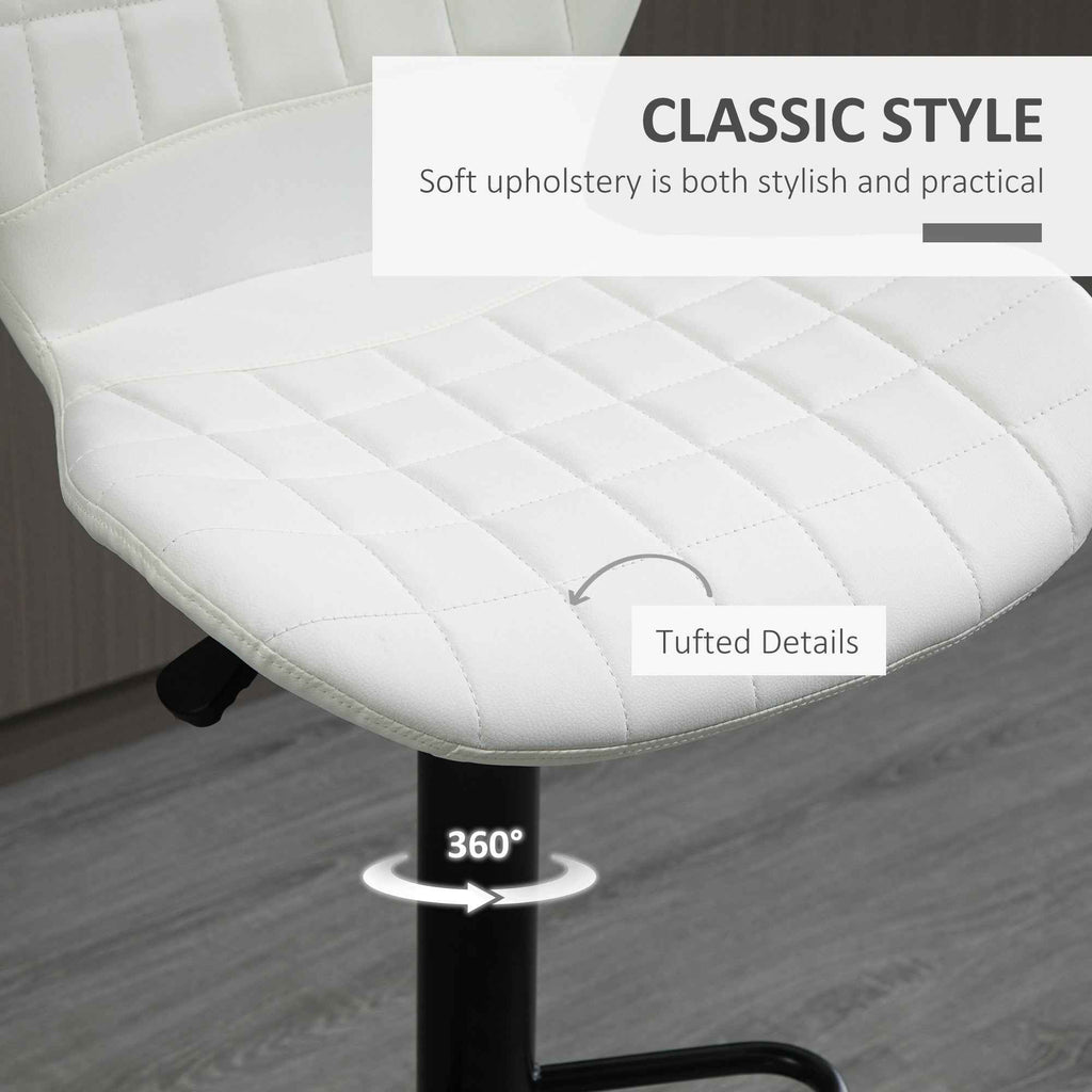 Avion Counter/Barstools with Adjustable Height and Swivel-Set of 2-White
