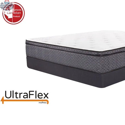 UltraFlex® REVIVE Hybrid Mattress with breathable pillowtop, HD coils, hypoallergenic foam, and waterproof protector in a cozy bedroom setting.