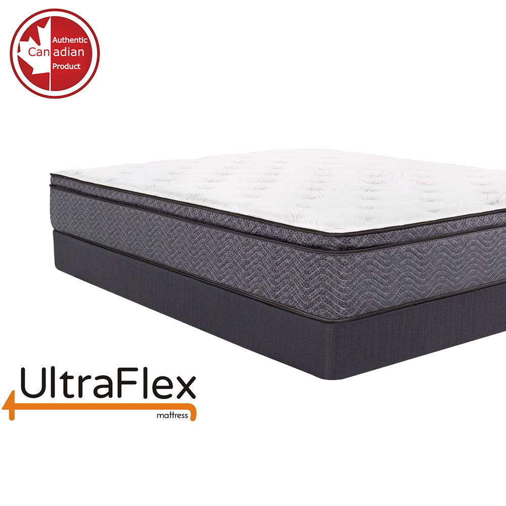 UltraFlex® REVIVE- Hybrid 12” Breathable Pillowtop, Spinal Support HDcoils, Luxury Hypoallergic Foam Encasement, Pressure Relieving Mattress (Made in Canada) - With Waterproof Mattress Protector - Shopthatapp.ca