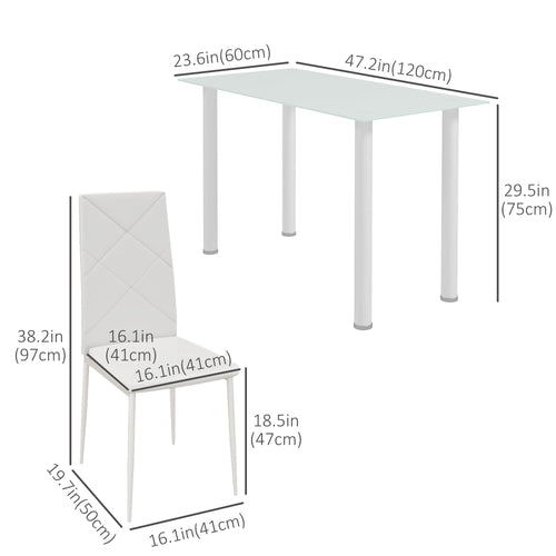 Adam Modern Space-Saving Dining Set for 4-White - Shopthatapp.ca
