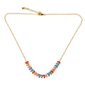 Multicolour Enamel Leaf Necklace On Chain - Shopthatapp.ca