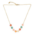 Multi-colour Enamel Flower Necklace On Chain - Shopthatapp.ca